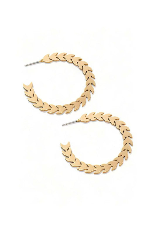 Flat Gold Leaf Pattern earrings